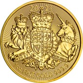 Золотая монета 1oz Королевский Герб 100 английских фунтов 2021 Великобритания