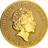 Золотая монета 1oz Королевский Герб 100 английских фунтов 2021 Великобритания