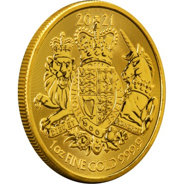 Золотая монета 1oz Королевский Герб 100 английских фунтов 2021 Великобритания