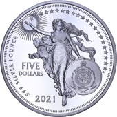 Срібна монета 1oz Ікони Інновацій: Галілео Галілей 5 доларів 2021 Ніуе