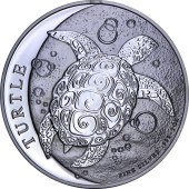 Срібна монета 1oz Черепаха 2 долара 2021 Ніуе