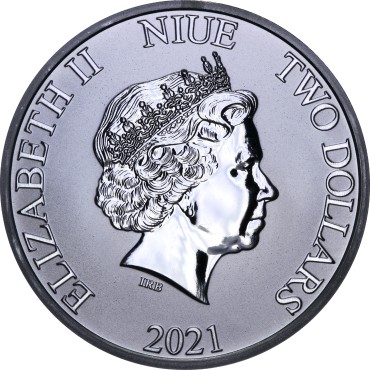 Срібна монета 1oz Черепаха 2 долара 2021 Ніуе