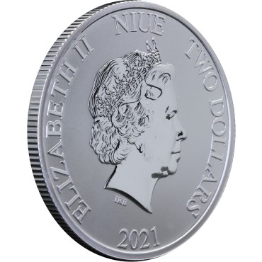 Срібна монета 1oz Черепаха 2 долара 2021 Ніуе
