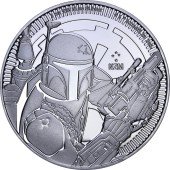 Серебряная монета 1oz Боба Фетт "Звездные Войны" 2 доллара 2020 Ниуэ