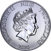Серебряная монета 1oz Боба Фетт "Звездные Войны" 2 доллара 2020 Ниуэ