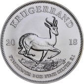 Срібна монета 1oz Крюгерранд 1 ранд 2018 Південна Африка