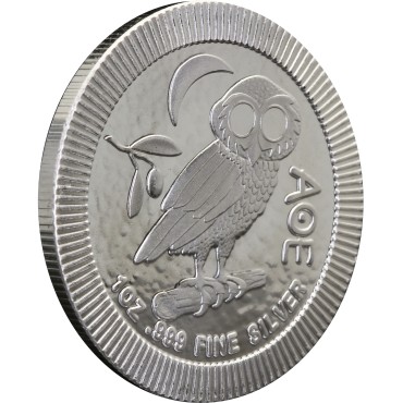 Серебряная монета 1oz Афинская Сова 2 доллара 2021 Ниуэ