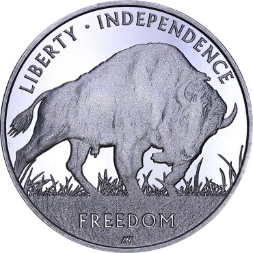 Серебряный раунд 1oz Американский Бизон (Баффало) Свободной Торговли 2021 США