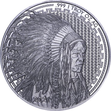 Серебряный раунд 1oz Американский Бизон (Баффало) Свободной Торговли 2021 США