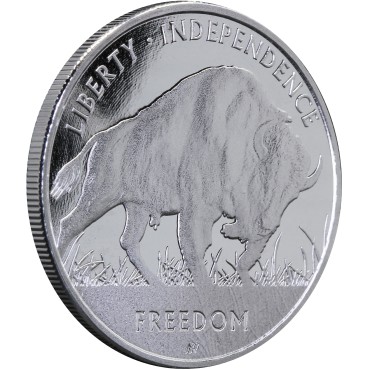 Серебряный раунд 1oz Американский Бизон (Баффало) Свободной Торговли 2021 США