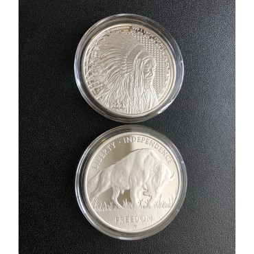 Серебряный раунд 1oz Американский Бизон (Баффало) Свободной Торговли 2021 США