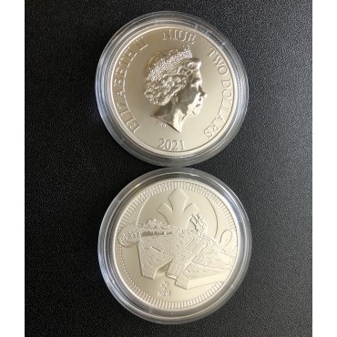 Серебряная монета 1oz Тысячелетний Сокол "Звездные Войны" 2 доллара 2021 Ниуэ