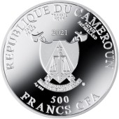 Серебряная монета Климт "Портрет Фридерики-Марии Бер" 500 франков 2021 Камерун (цветная)
