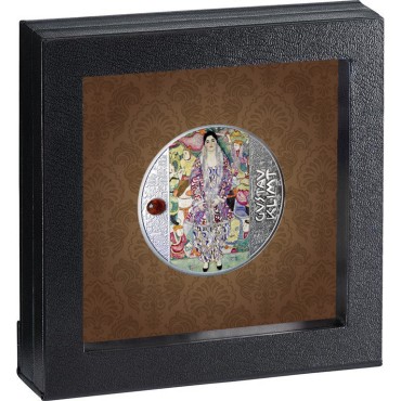 Срібна монета Клімт "Портрет Фридерики-Марії Бер" 500 франків 2021 Камерун (кольорова)