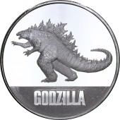 Срібна монета 1oz Годзілла 2 долара 2021 Ніуе