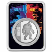 Серебряная монета 1oz Конг 2 доллара 2021 Ниуэ