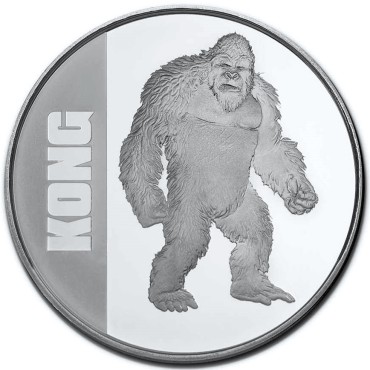 Серебряная монета 1oz Конг 2 доллара 2021 Ниуэ