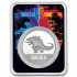 Серебряная монета 1oz Годзилла 2 доллара 2021 Ниуэ