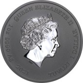 Серебряная монета 1oz Флот Красного Флага 1 доллар 2021 Тувалу