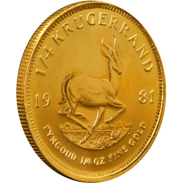 Золотая монета 1/4oz Крюгерранд 1981 Южная Африка