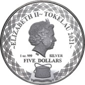 Серебряная монета 1oz Козерог 5 долларов 2021 Токелау