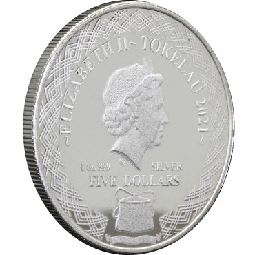 Серебряная монета 1oz Козерог 5 долларов 2021 Токелау