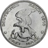 Серебряная монета "100 лет победы в войне против Франции" 3 марки 1913 Пруссия Германская Империя