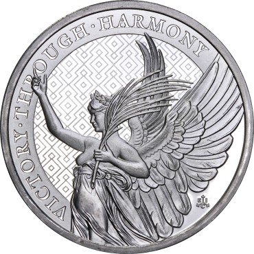 Серебряная монета 1oz Победа Через Гармонию 1 фунт стерлингов Остров Святой Елены 2021