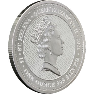 Серебряная монета 1oz Победа Через Гармонию 1 фунт стерлингов Остров Святой Елены 2021