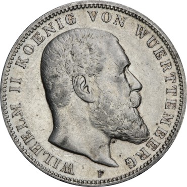 Срібна монета Вільгельм II Вюртемберг 3 марки 1908-1914 Німецька імперія