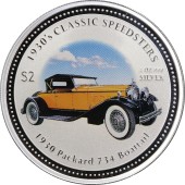 Серебряная монета 1oz Автомобиль "1930 Packard 734 Boattail" 2 доллара 2006 Острова Кука (цветная)