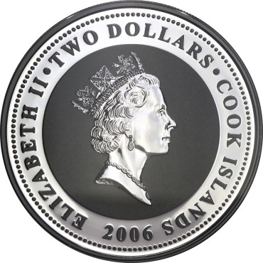 Срібна монета 1oz Автомобіль "1930 Packard 734 Boattail" 2 долара 2006 Острова Кука (кольорова)