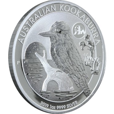 Серебряная монета 1oz Кукабарра (со знаком "Панда") 1 доллар 2019 Австралия