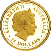 Золотая монета 1/10oz Тасманский Дьявол 15 долларов 2007 Австралия