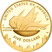 Золота монета Зимова Олімпіада в Солт-Лейк-Сіті 5 доларів 2002 США