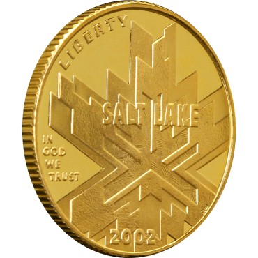 Золотая монета Зимняя Олимпиада в Солт-Лейк-Сити 5 долларов 2002 США
