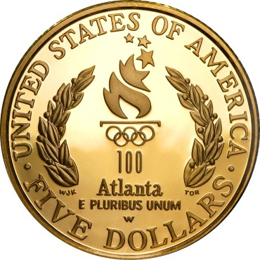 Золота монета Олімпіада в Атланті 5 доларів 1996 США