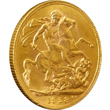 Золота монета Соверен Георга V 1 Англійський Фунт 1928 Великобританія