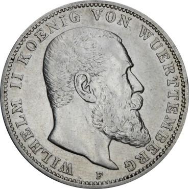 Срібна монета Вільгельм II Вюртемберг 3 марки 1908-1914 Німецька імперія
