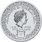 Серебряная монета 1oz Скорпион 5 долларов 2021 Токелау