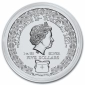 Серебряная монета 1oz Телец 5 долларов 2021 Токелау