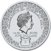 Серебряная монета 1oz Весы 5 долларов 2021 Токелау