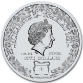Серебряная монета 1oz Лев 5 долларов 2021 Токелау