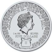 Серебряная монета 1oz Рак 5 долларов 2021 Токелау