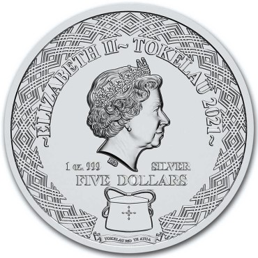 Срібна монета 1oz Рак 5 доларів 2021 Токелау