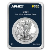 Серебряная монета 1oz Американский Орел 1 доллар 2021 США (MD Premier + PCGS FirstStrike®)