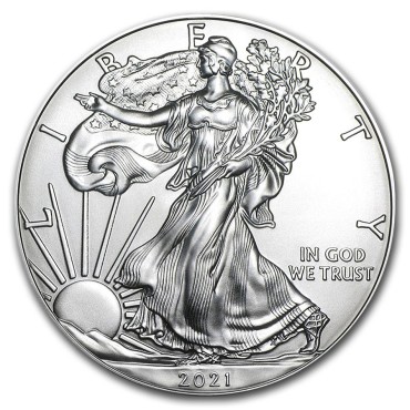 Срібна монета 1oz Американський Орел 1 долар 2021 США (MD Premier + PCGS FirstStrike®)