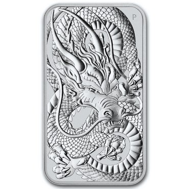 Срібна монета 1oz Прямокутний Дракон 1 долар 2021 Австралія