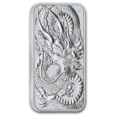 Срібна монета 1oz Прямокутний Дракон 1 долар 2021 Австралія