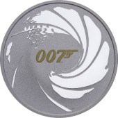 Серебряная монета 1oz Джеймс Бонд 1 доллар 2021 Тувалу